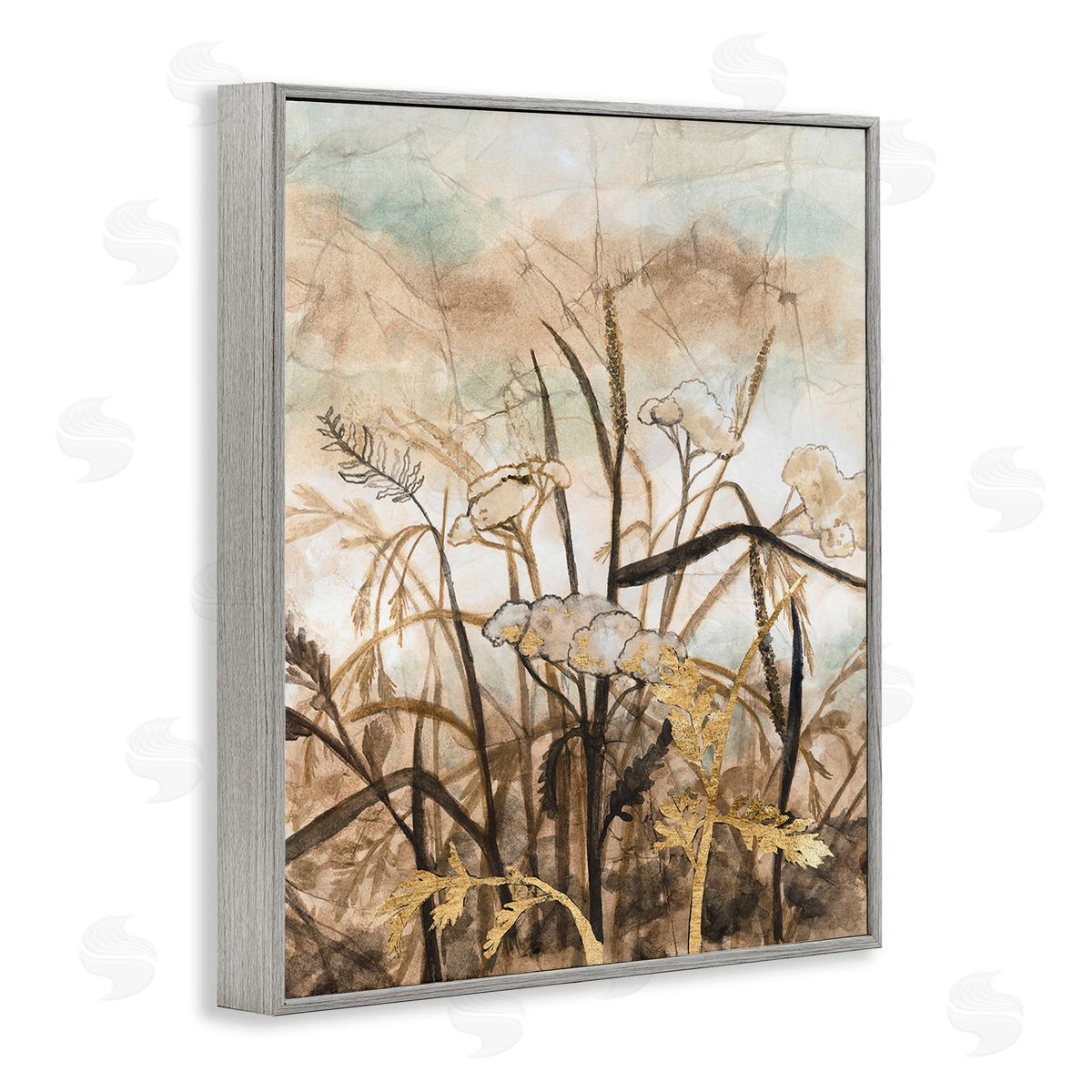 Vanna Lam Abstract Neutral Landscape Gray Framed Giclee Wall Art Print