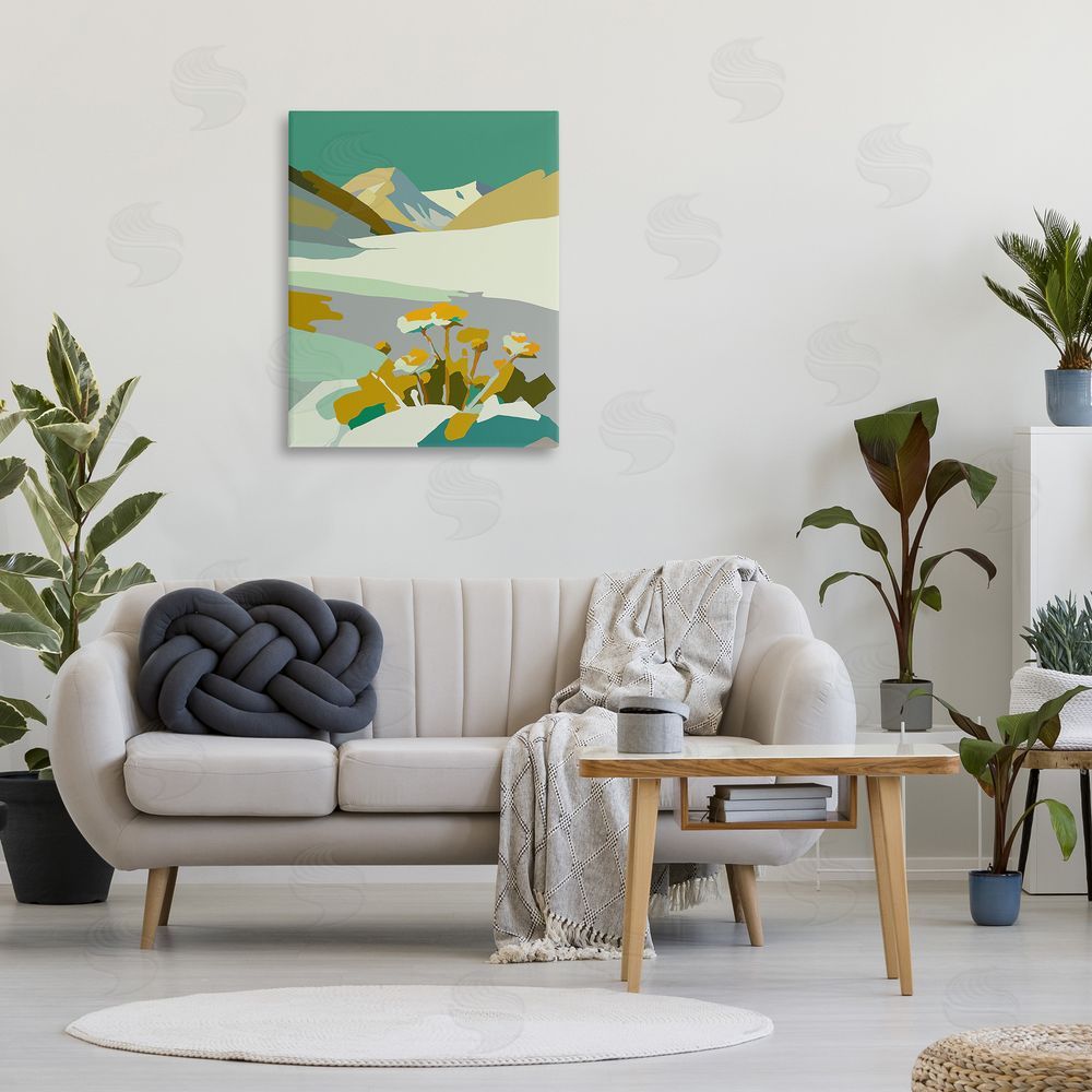 Walker Noble Modern Mountain Abstraction Canvas Wall Art Print in Room