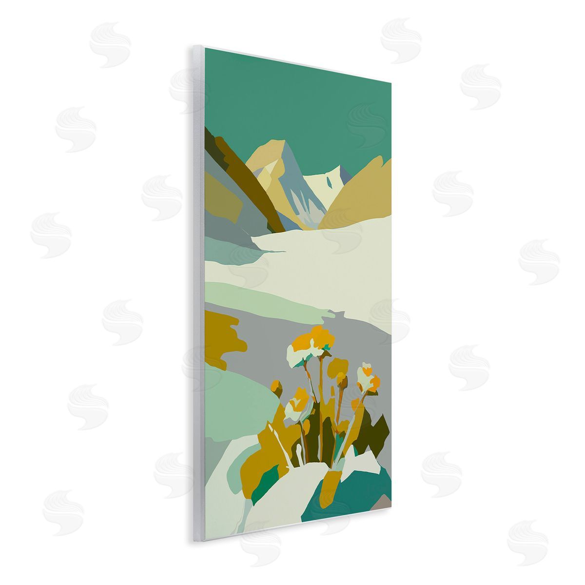 Walker Noble Modern Mountain Abstraction Wooden Wall Plaque Art Print