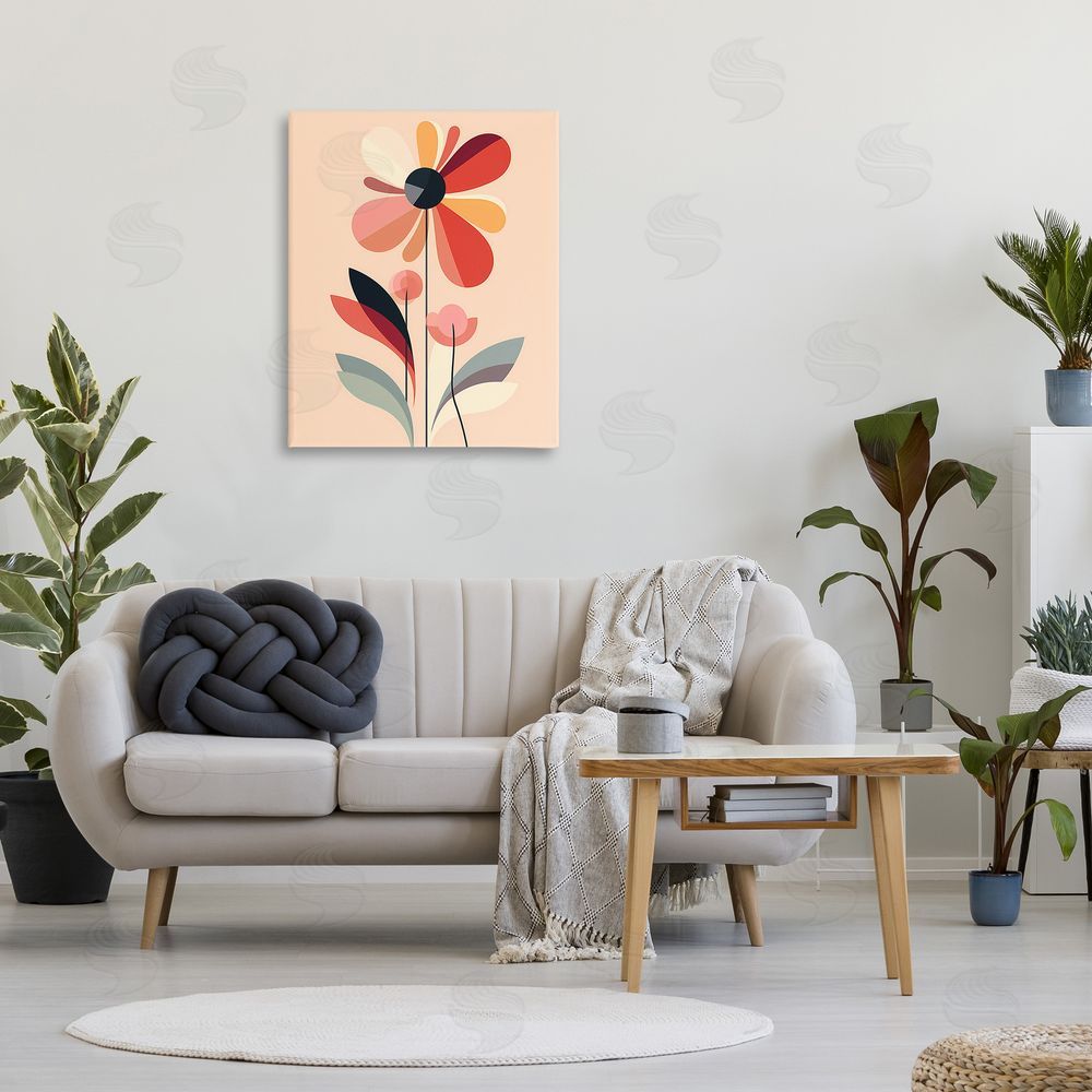 Walker Noble Retro Abstract Bloom Canvas Wall Art Print in Room