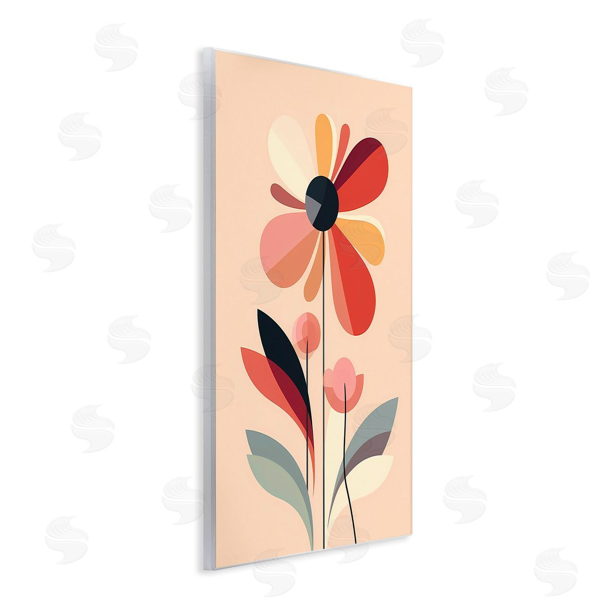 Walker Noble Retro Abstract Bloom Wooden Wall Plaque Art Print