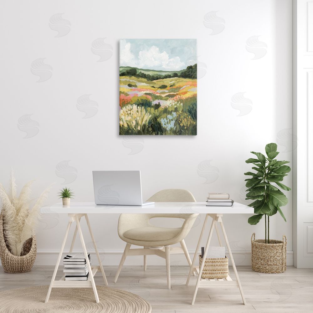 Victoria Barnes Vast Meadow Landscape Canvas Wall Art Print in Room