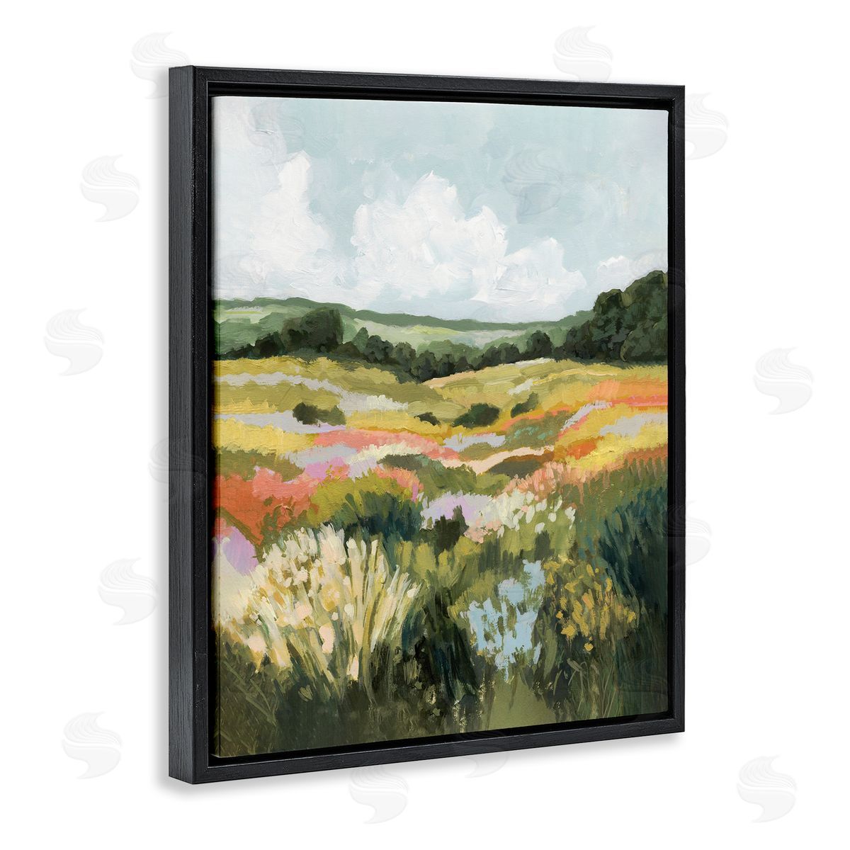 Victoria Barnes Vast Meadow Landscape Black Floating Frame Canvas Wall Art Print