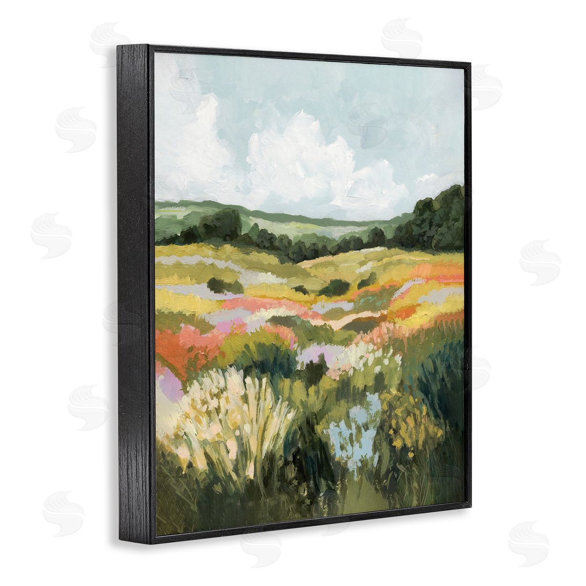 Victoria Barnes Vast Meadow Landscape Black Framed Giclee Wall Art Print