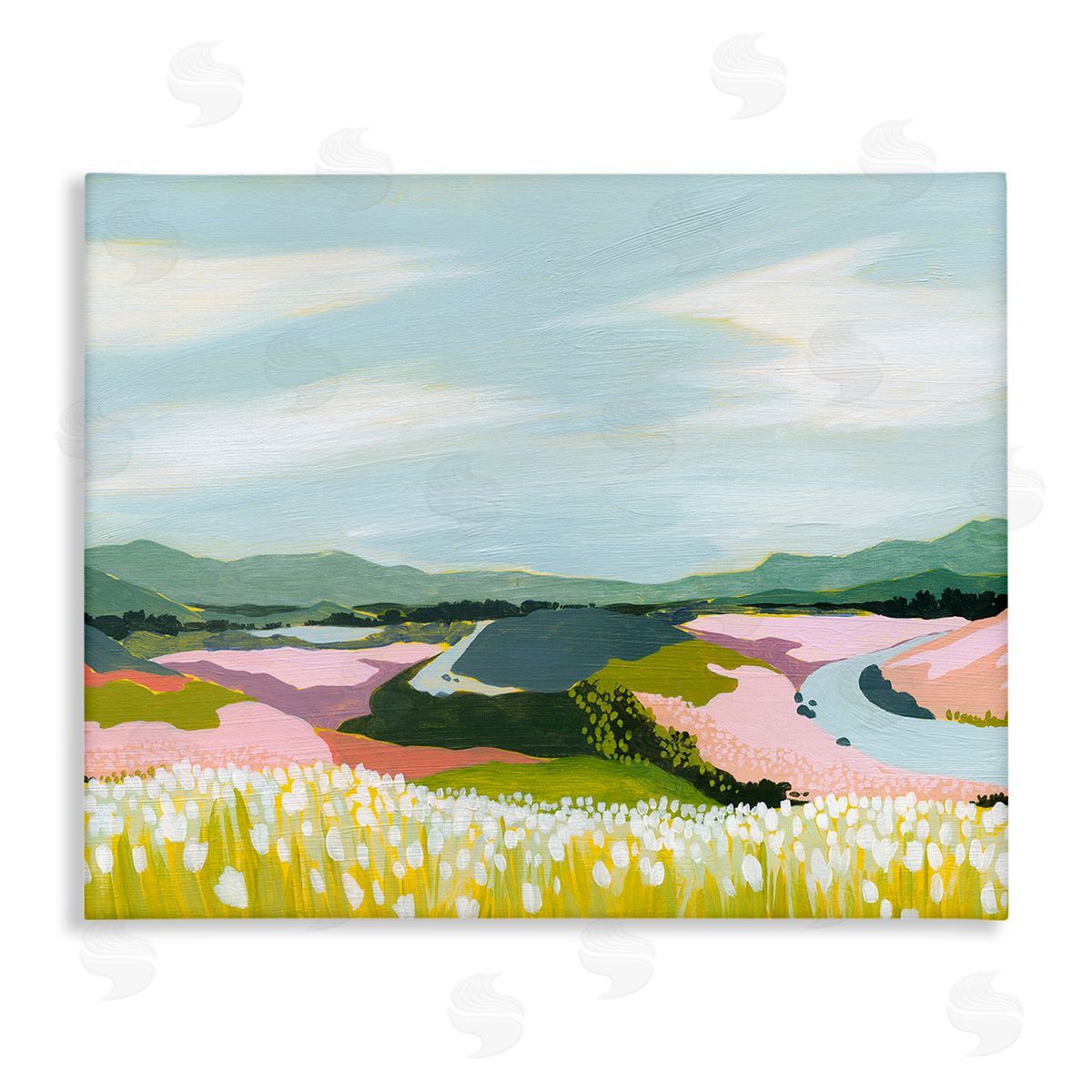Grace Popp Modern Mountain Stream Canvas Wall Art Print