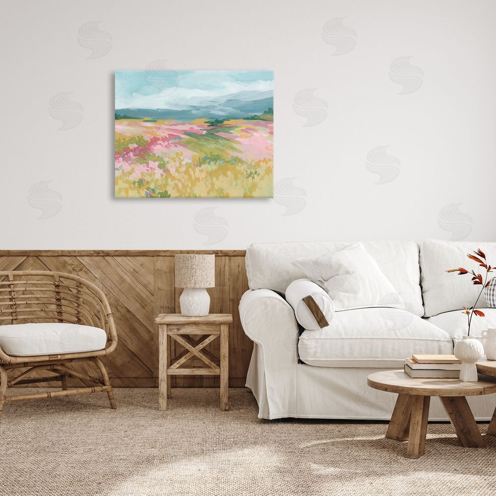 June Erica Vess Abstract Mountain Hills Canvas Wall Art Print in Room