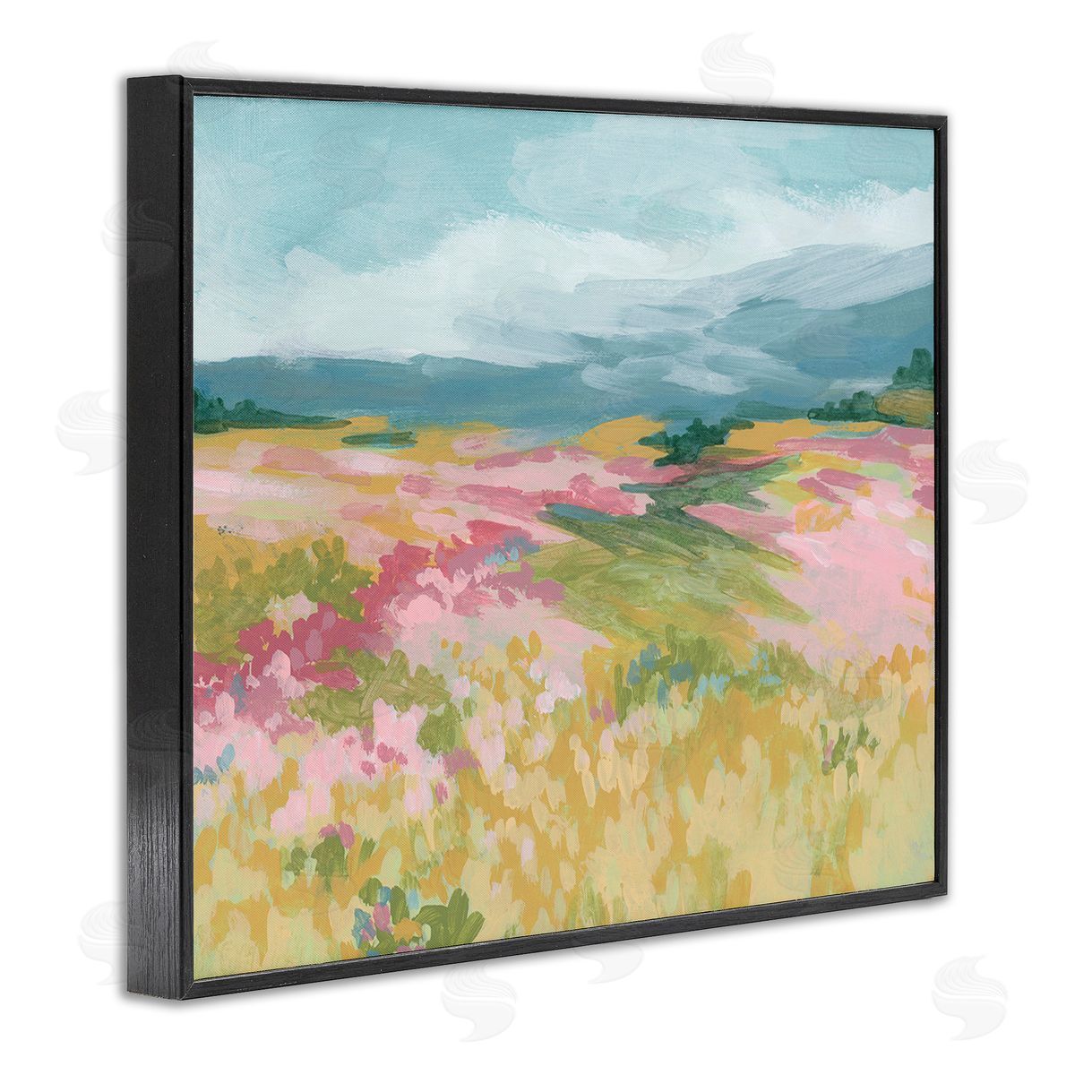 June Erica Vess Abstract Mountain Hills Black Framed Giclee Wall Art Print