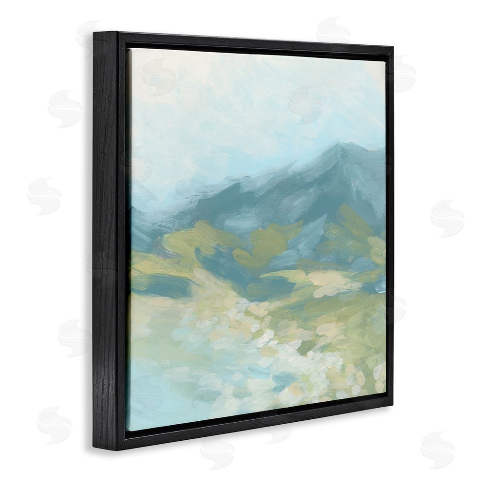 June Erica Vess Murky Mountain Valley Black Floating Frame Canvas Wall Art Print