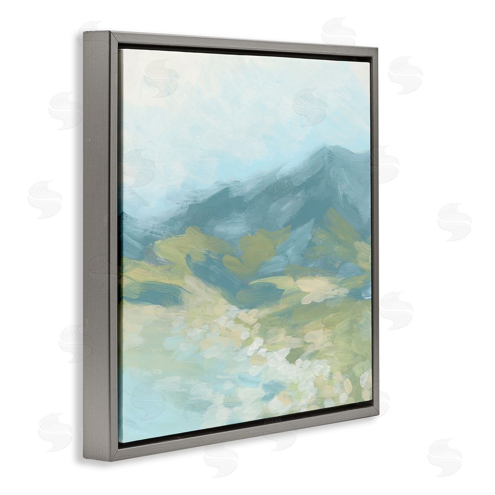 June Erica Vess Murky Mountain Valley Gray Floating Frame Canvas Wall Art Print