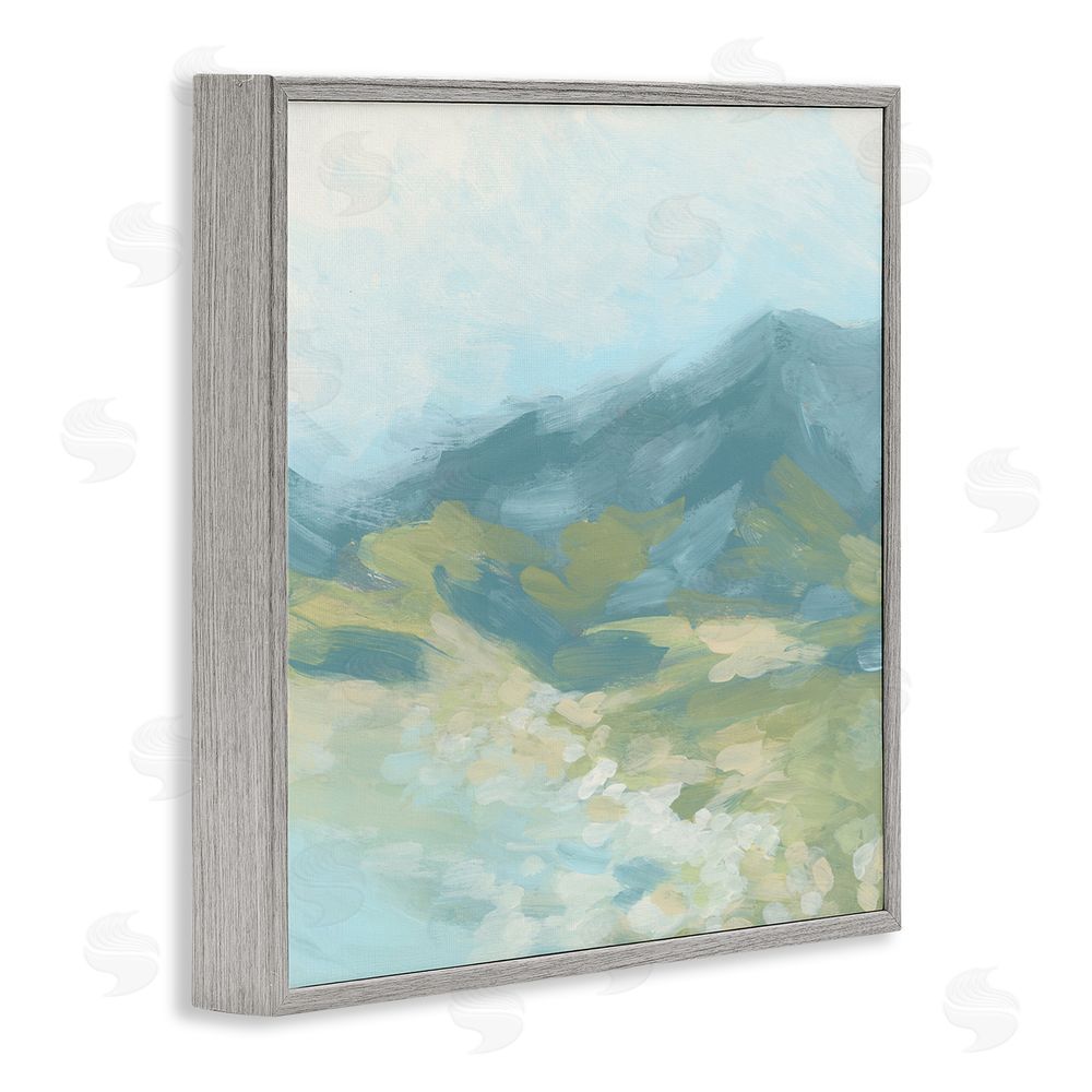 June Erica Vess Murky Mountain Valley Gray Framed Glicee Wall Art Print