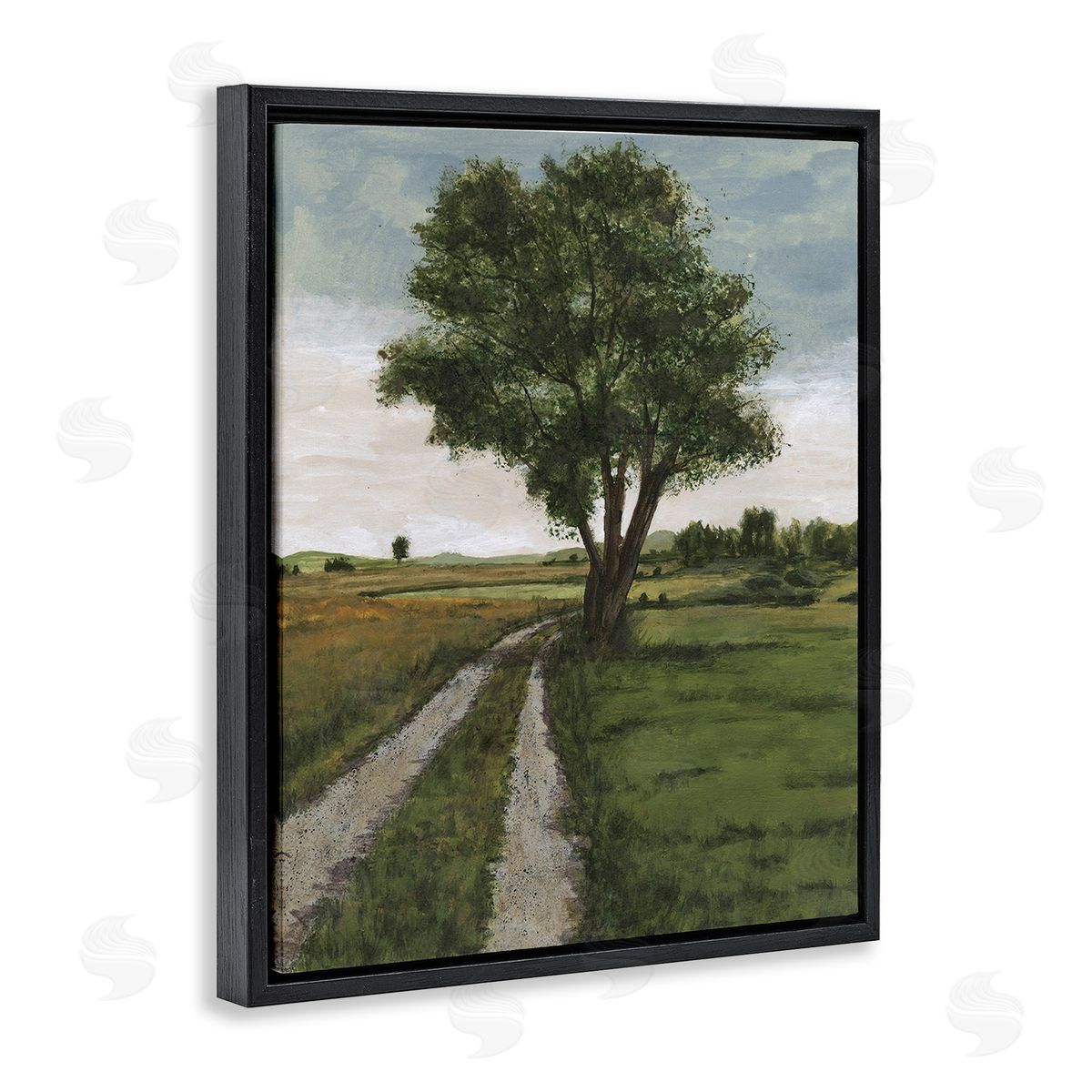 Michael Willett Traditional Country Road Black Floating Frame Canvas Wall Art Print