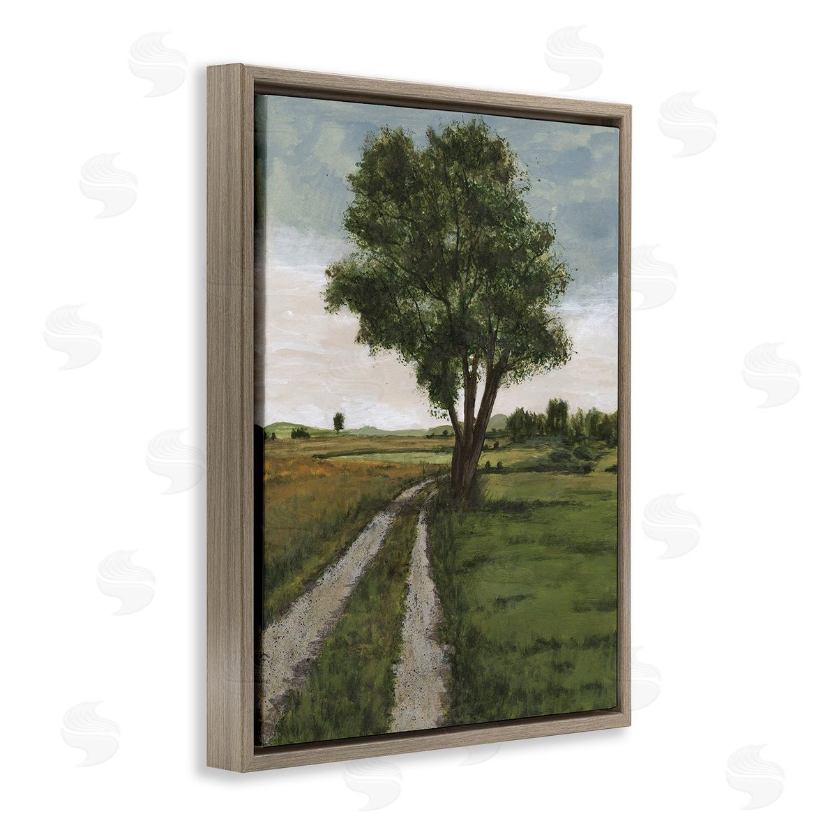 Michael Willett Traditional Country Road Brown Floating Frame Canvas Wall Art Print