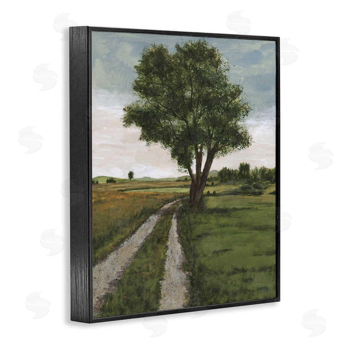 Michael Willett Traditional Country Road Black Framed Giclee Wall Art Print