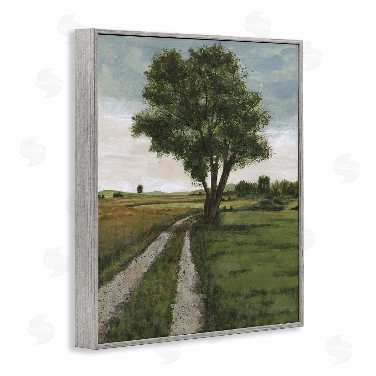 Michael Willett Traditional Country Road Gray Framed Giclee Wall Art Print