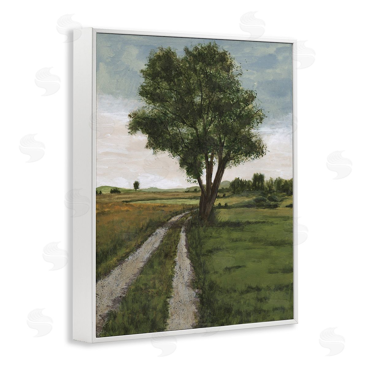 Michael Willett Traditional Country Road White Framed Giclee Wall Art Print