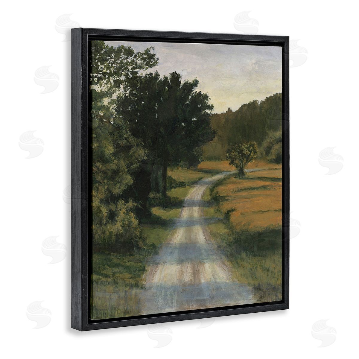 Michael Willett Shadowed Rural Path Black Floating Frame Canvas Wall Art Print