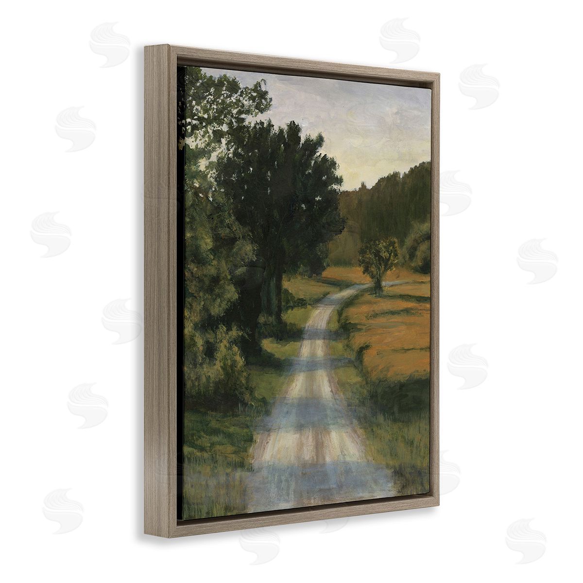 Michael Willett Shadowed Rural Path Brown Floating Frame Canvas Wall Art Print