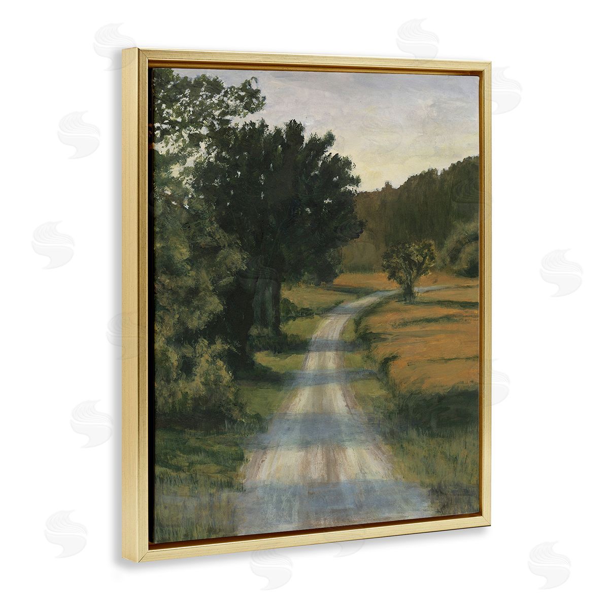 Michael Willett Shadowed Rural Path Gold Floating Frame Canvas Wall Art Print