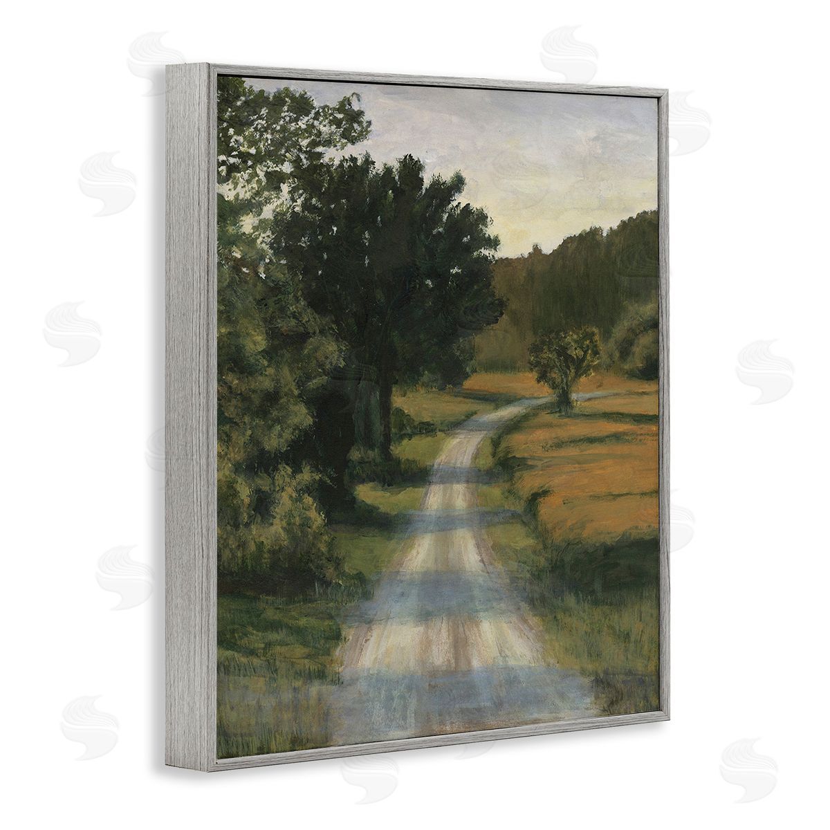 Michael Willett Shadowed Rural Path Gray Framed Giclee Wall Art Print