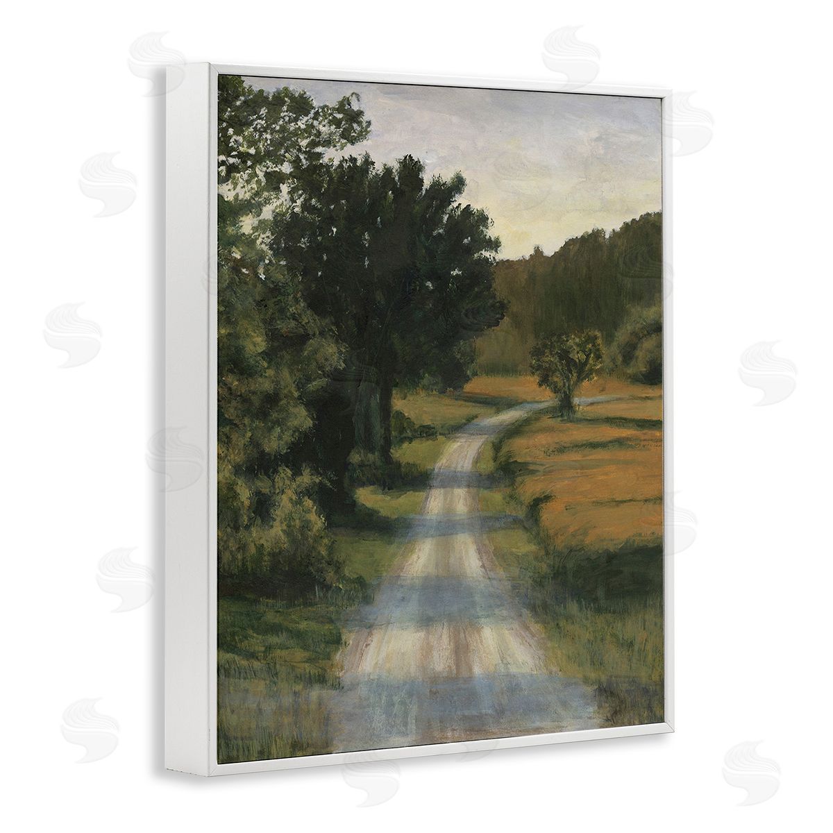 Michael Willett Shadowed Rural Path White Framed Giclee Wall Art Print