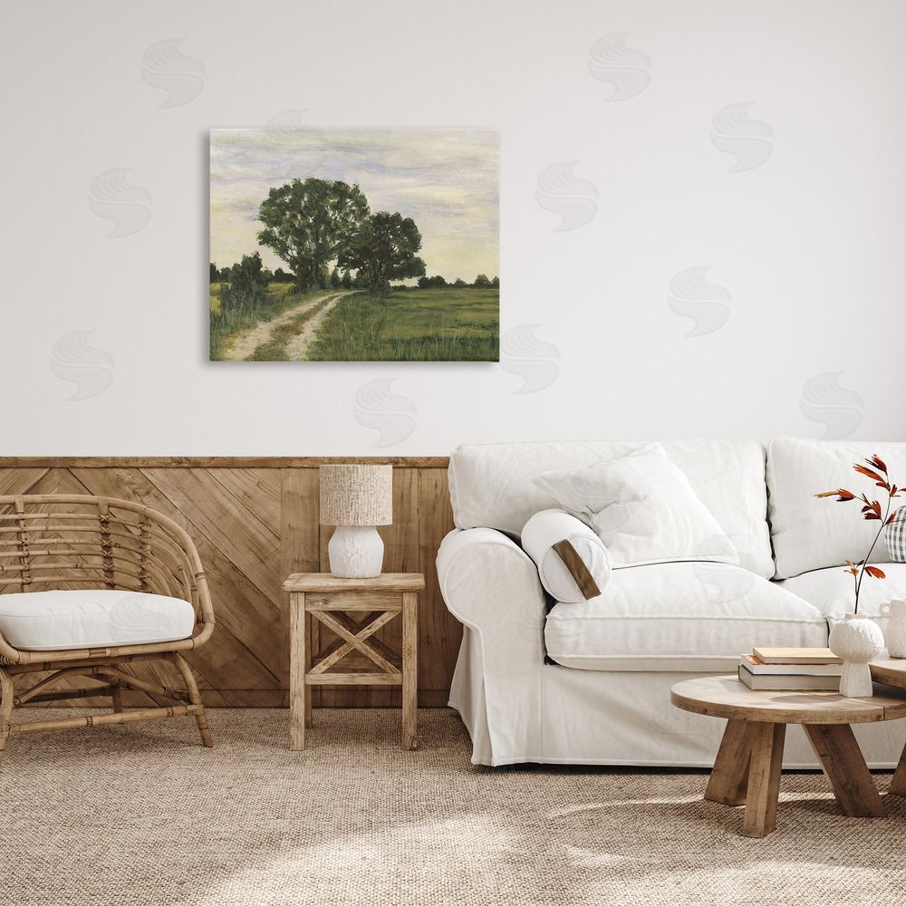 Michael Willett Trees on Country Road Canvas Wall Art Print in Room