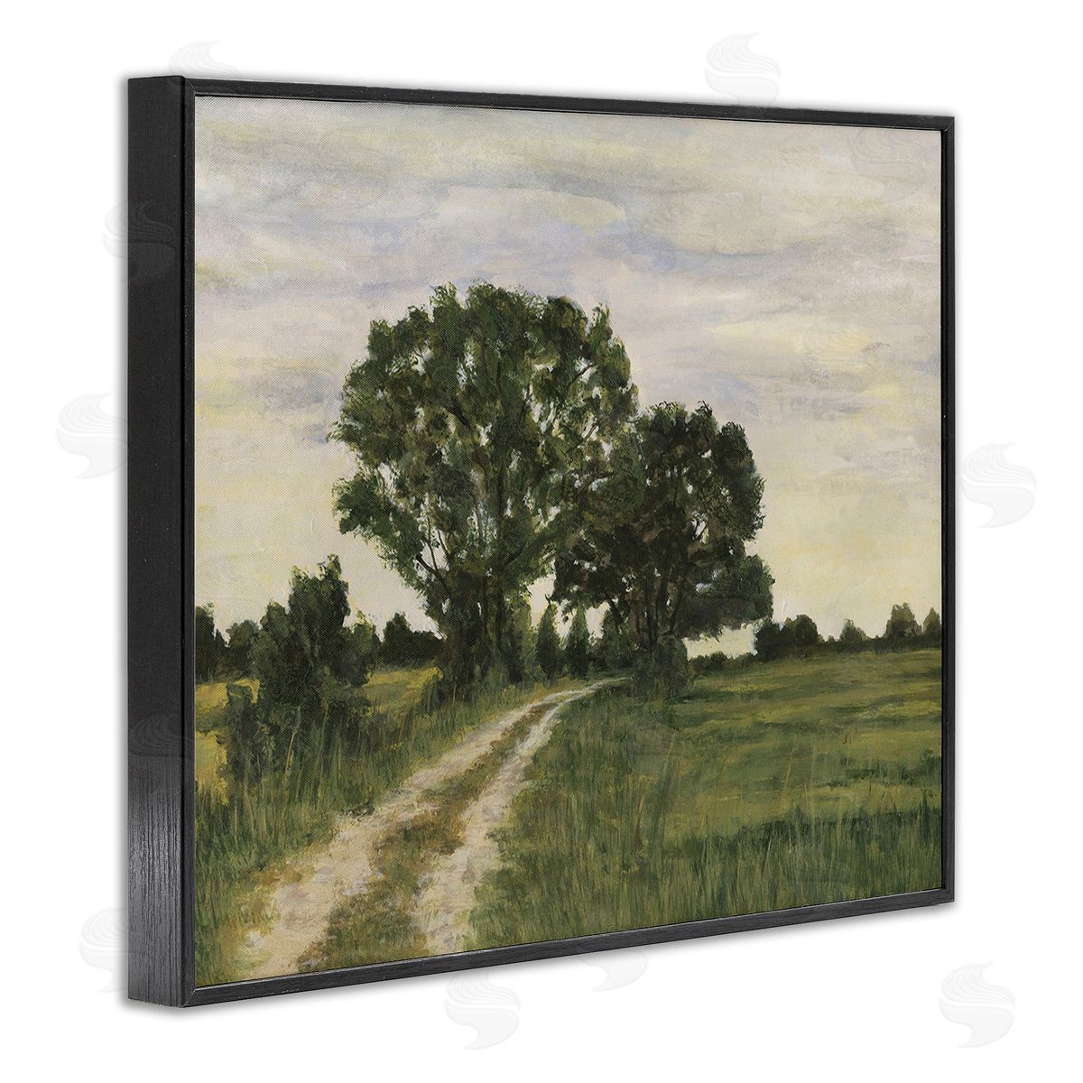 Michael Willett Trees on Country Road Black Framed Giclee Wall Art Print