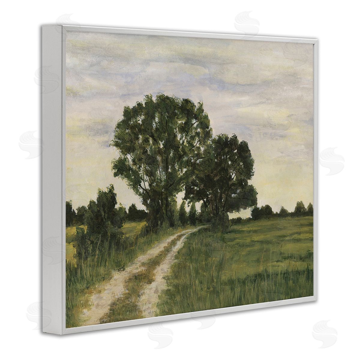 Michael Willett Trees on Country Road White Framed Giclee Wall Art Print
