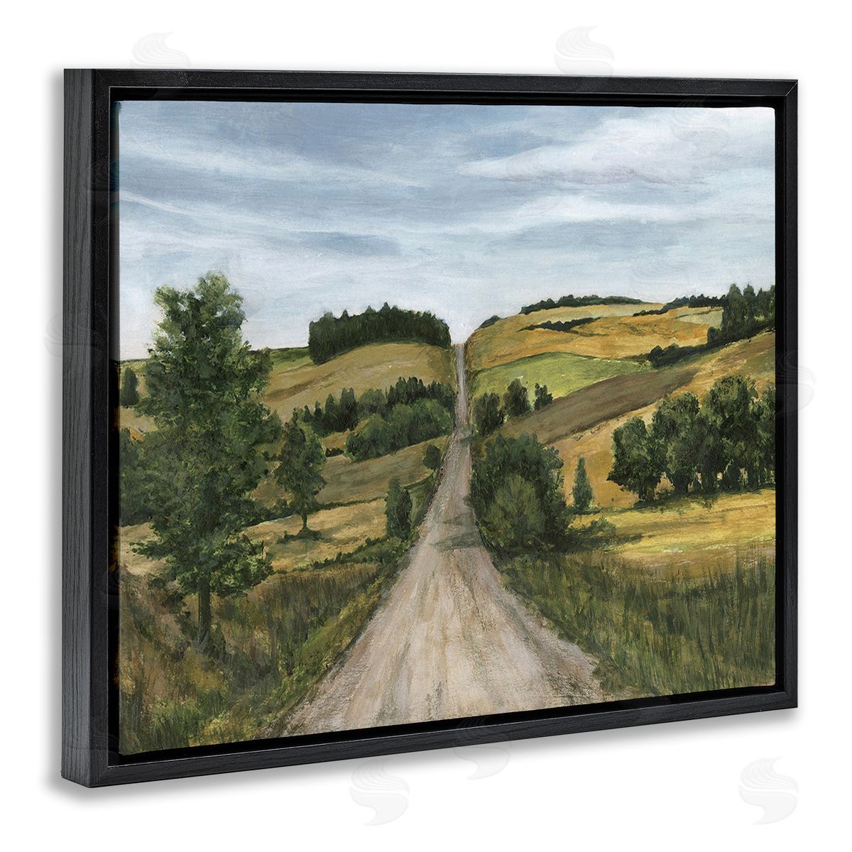Michael Willett Receding Country Path Black Floating Frame Canvas Wall Art Print