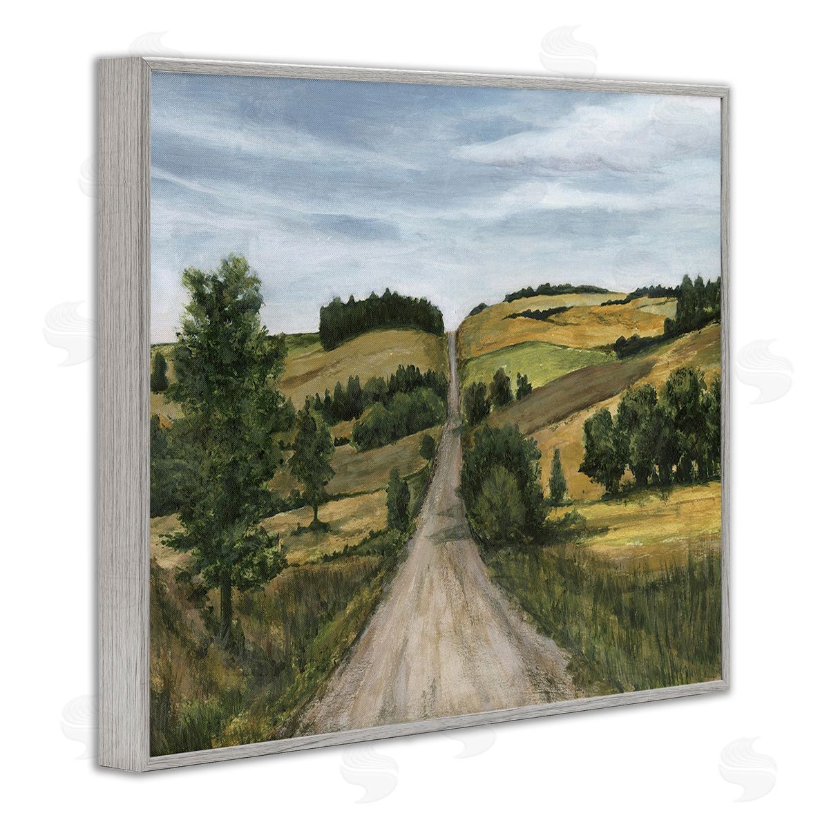 Michael Willett Receding Country Path Gray Framed Giclee Wall Art Print