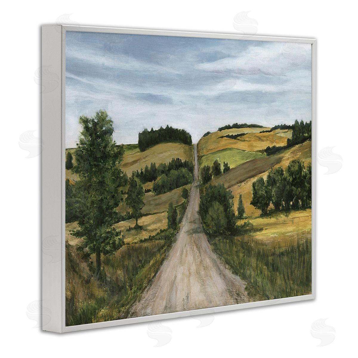 Michael Willett Receding Country Path White Framed Giclee Wall Art Print