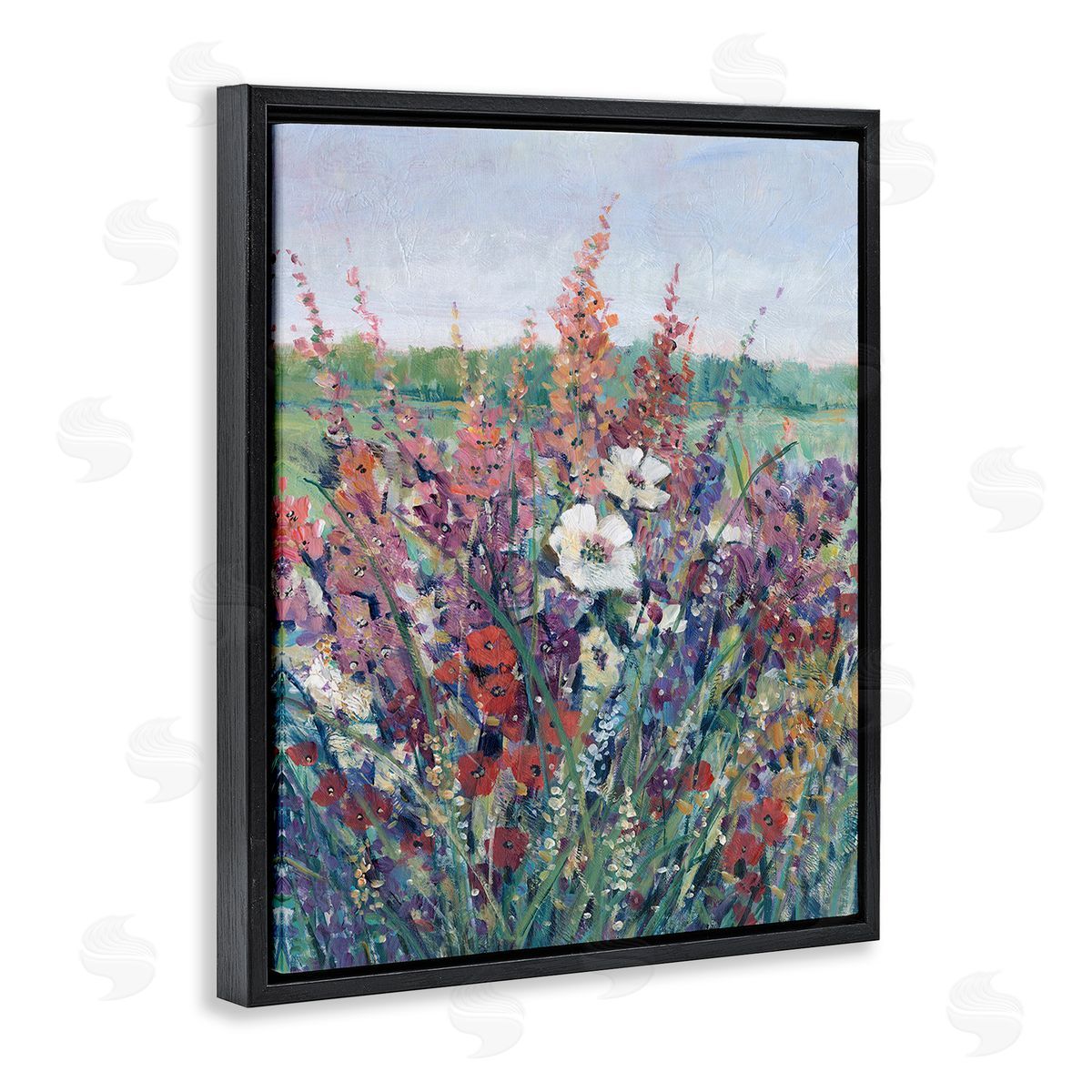 Tim O'Toole Blooming Country Botanicals Black Floating Frame Canvas Wall Art Print