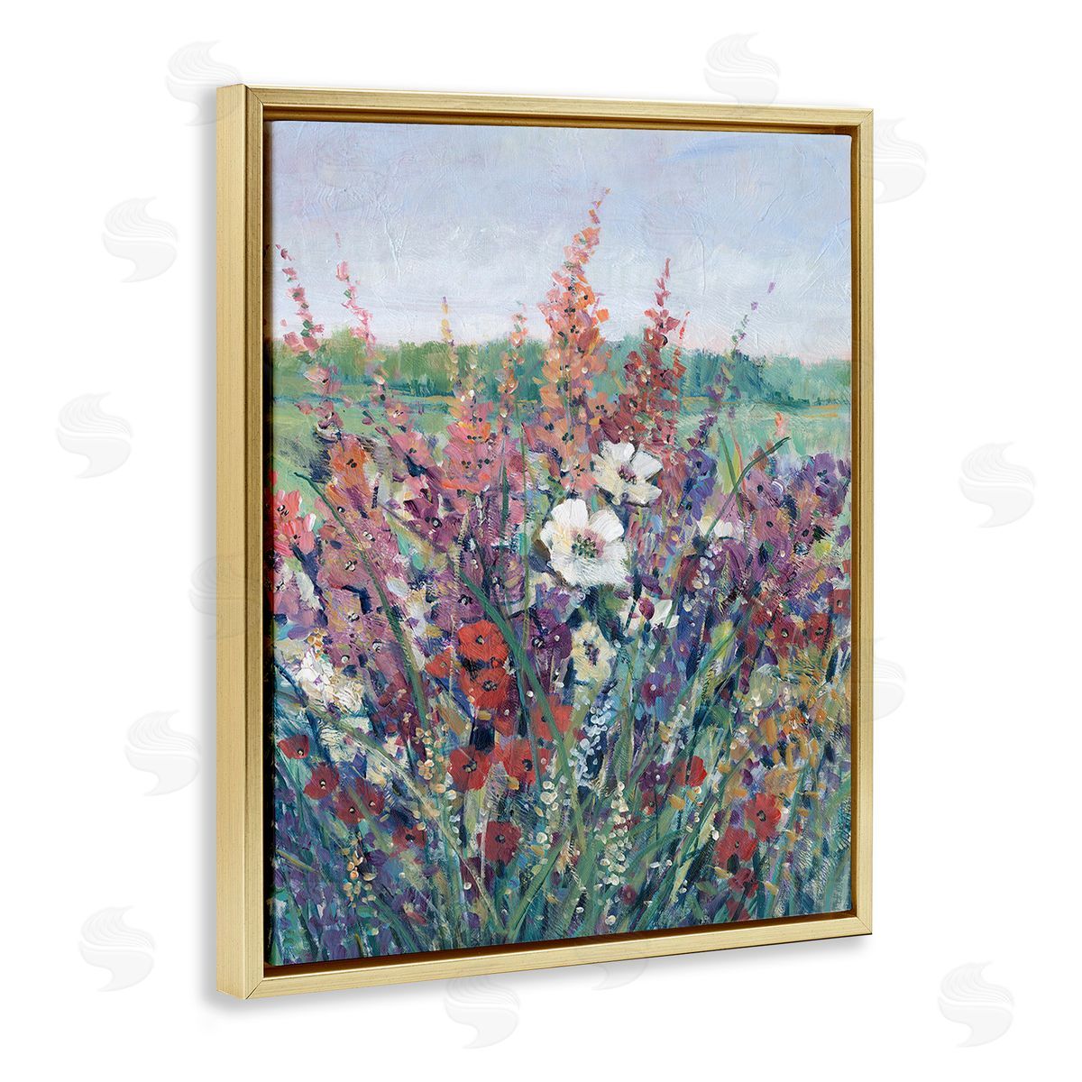 Tim O'Toole Blooming Country Botanicals Gold Floating Frame Canvas Wall Art Print