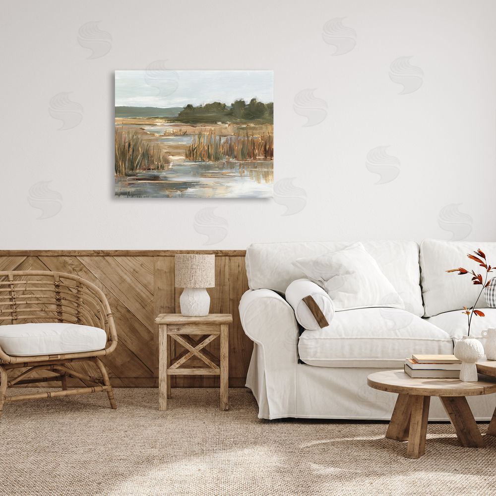 Ethan Harper Murky Stream Landscape Canvas Wall Art Print in Room