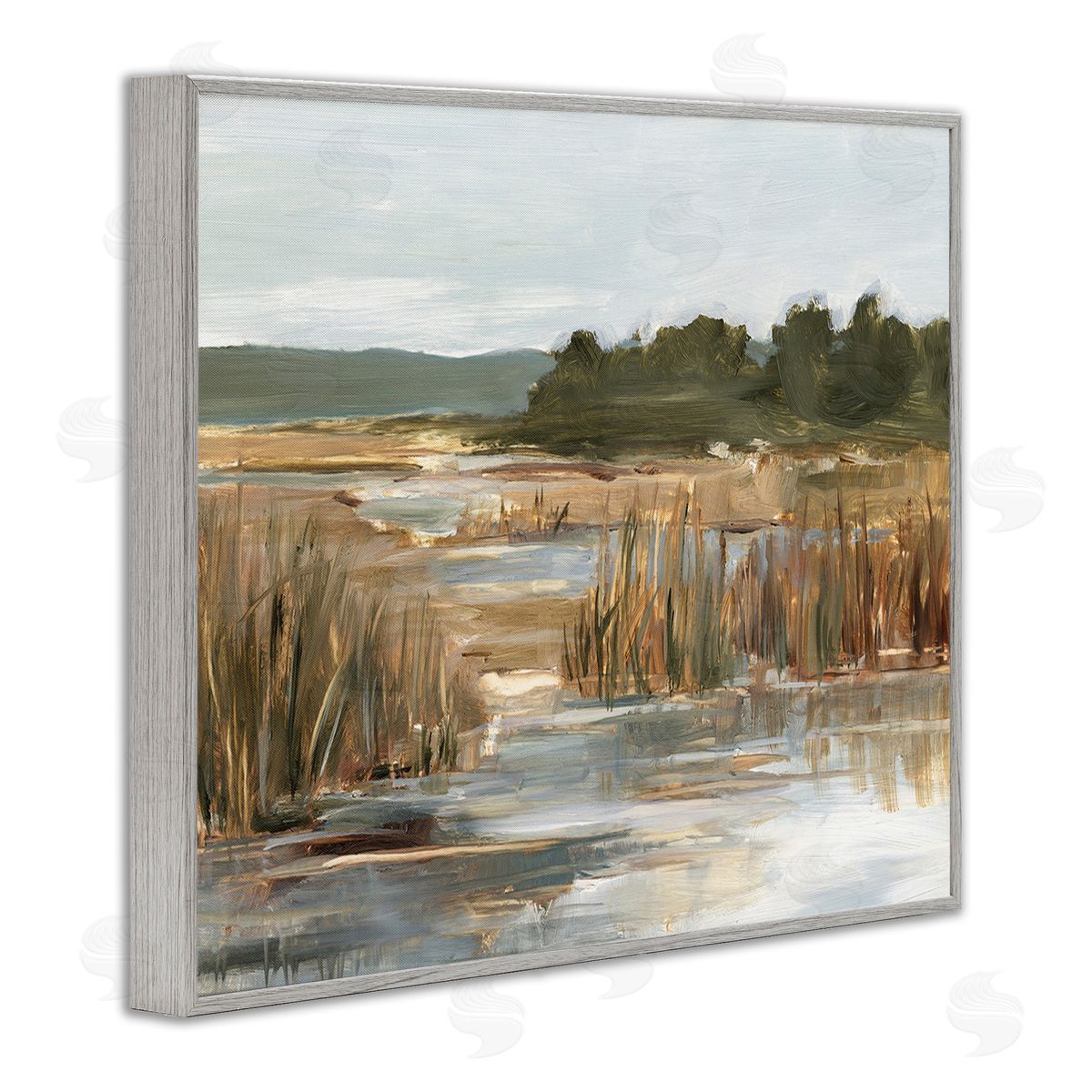 Ethan Harper Murky Stream Landscape Gray Framed Giclee Wall Art Print