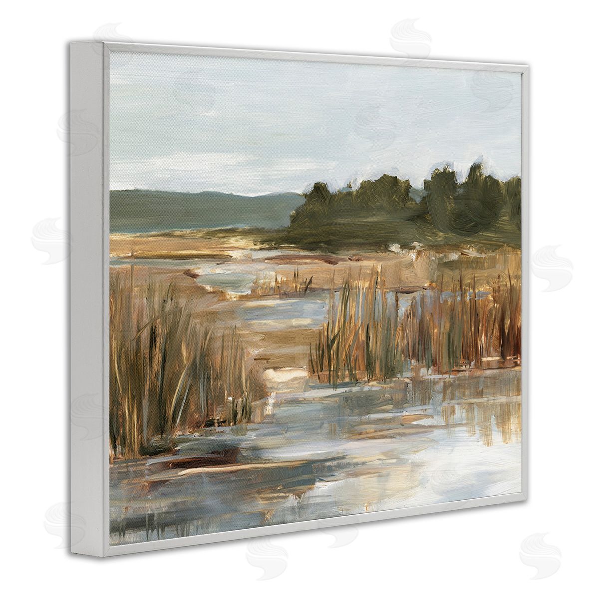 Ethan Harper Murky Stream Landscape White Framed Giclee Wall Art Print