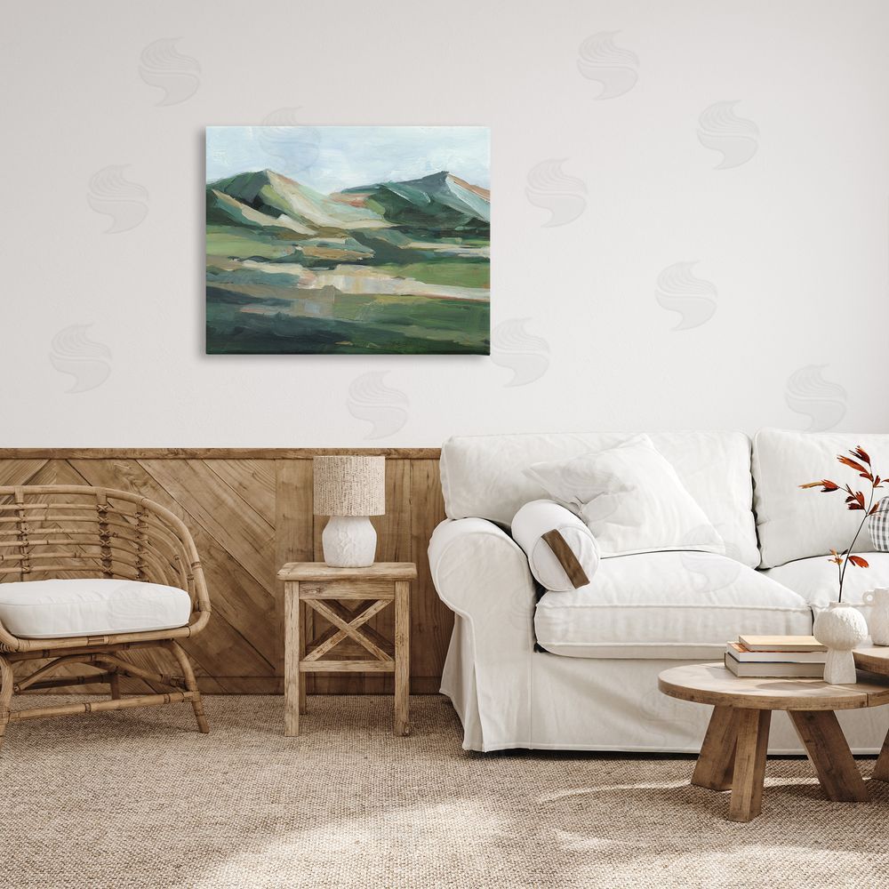 Ethan Harper Brushed Mountain Peaks Canvas Wall Art Print in Room