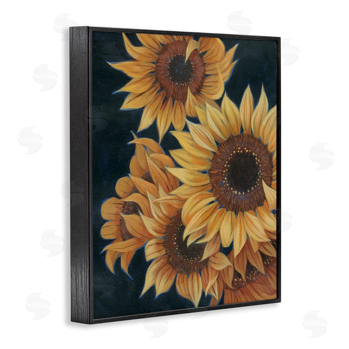 Grace Popp Sunflowers with Curling Petals Black Framed Giclee Wall Art Print