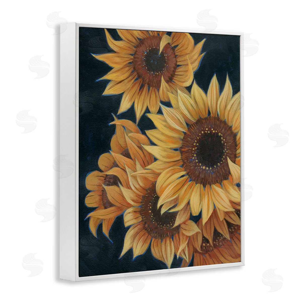 Grace Popp Sunflowers with Curling Petals White Framed Giclee Wall Art Print