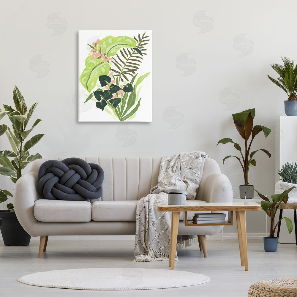 June Erica Vess Modern Tropical Herbs Canvas Wall Art Print in Room