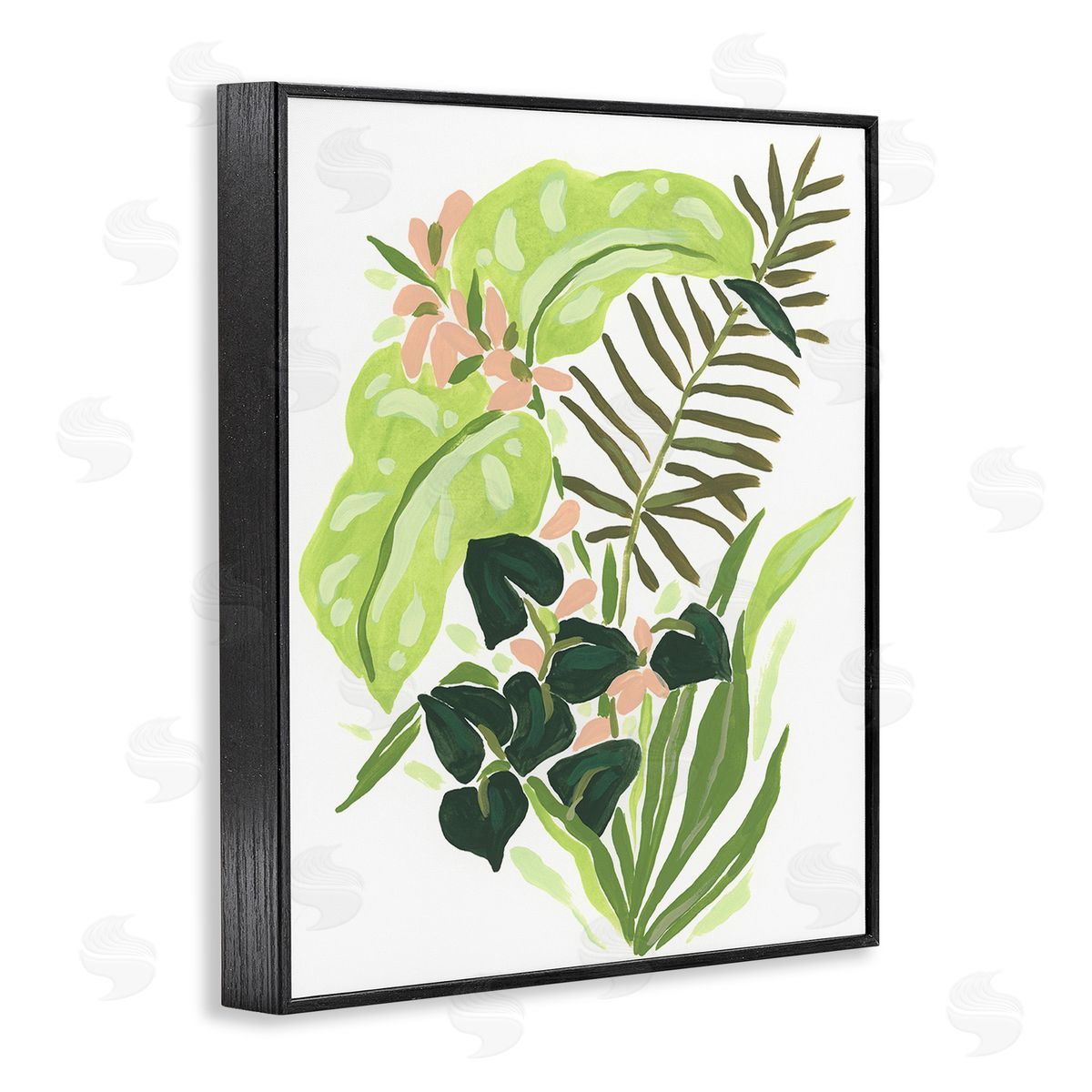 June Erica Vess Modern Tropical Herbs Black Framed Giclee Wall Art Print