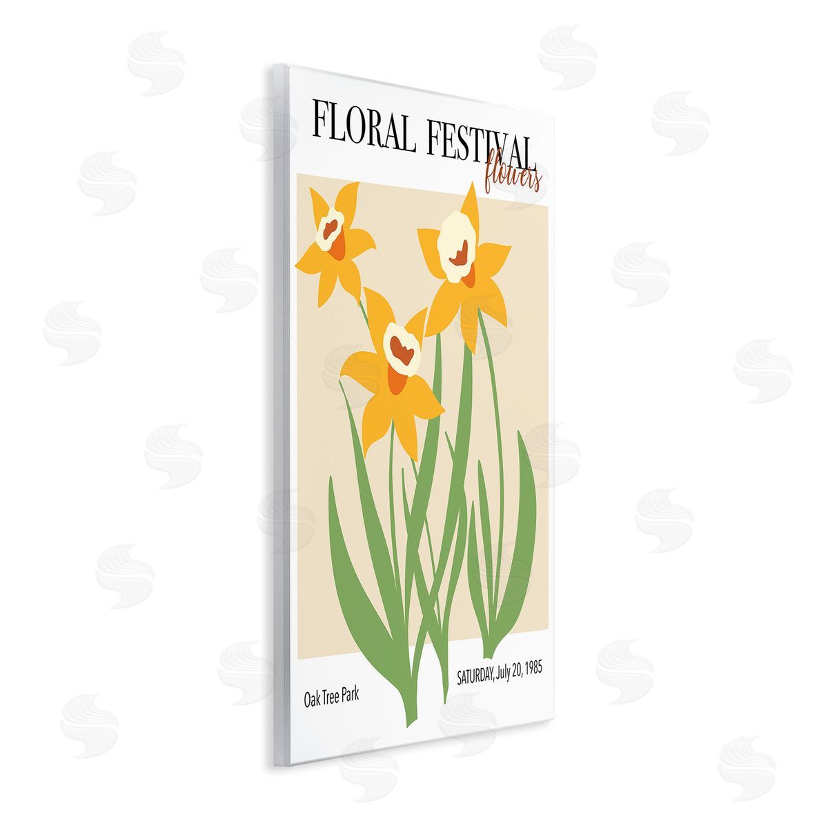 Regina Moore Retro Daffodil Festival Wooden Wall Plaque Art Print