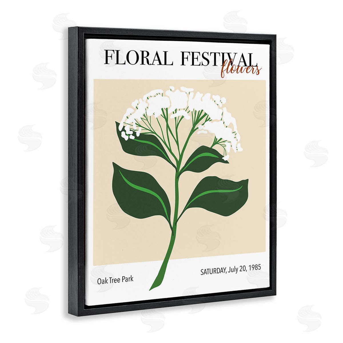 Regina Moore Retro Floral Festival Black Floating Frame Canvas Wall Art Print