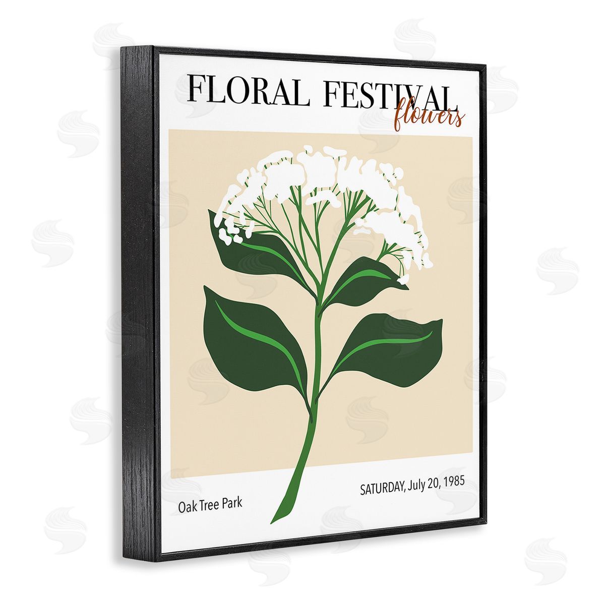 Regina Moore Retro Floral Festival Black Framed Giclee Wall Art Print