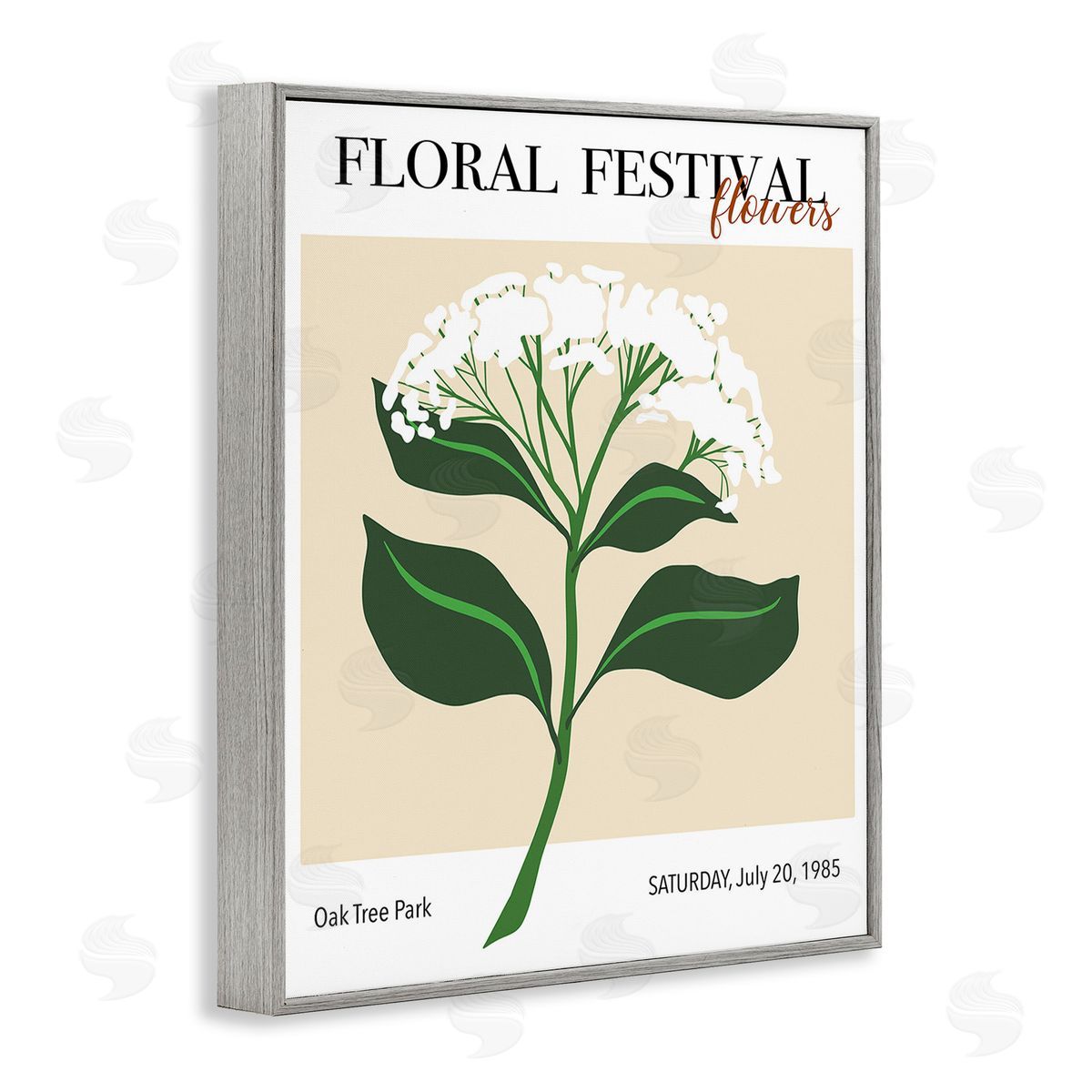 Regina Moore Retro Floral Festival Gray Framed Giclee Wall Art Print