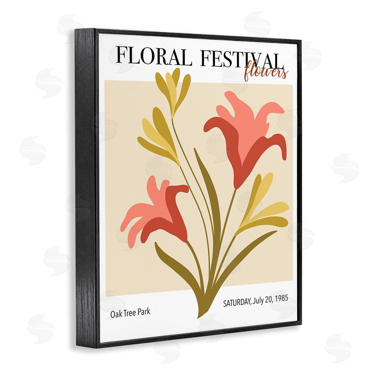 Regina Moore Floral Festival Abstraction Black Framed Giclee Wall Art Print