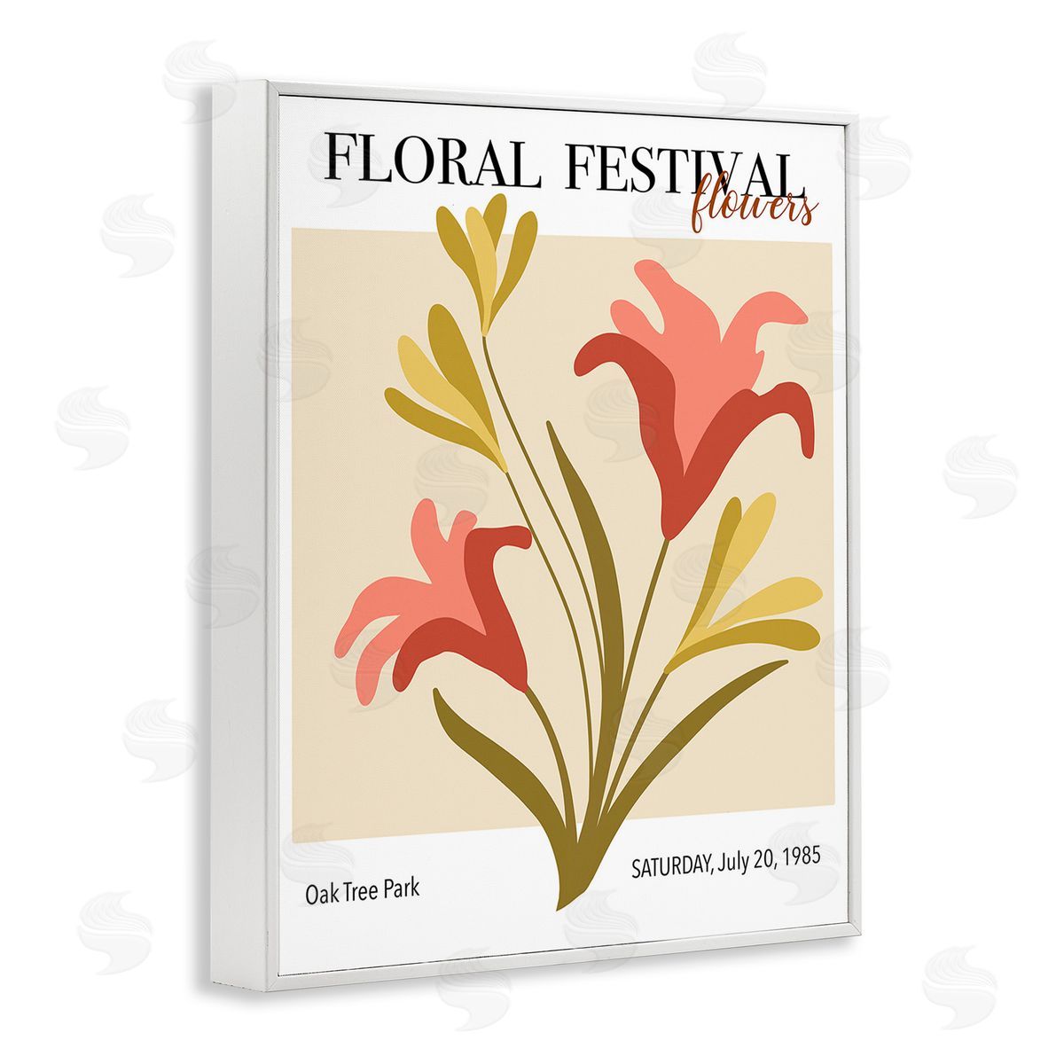 Regina Moore Floral Festival Abstraction White Framed Giclee Wall Art Print