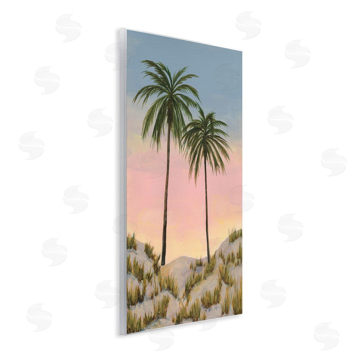Michael Willett Sunrise Palm Trees Wooden Wall Plaque Art Print