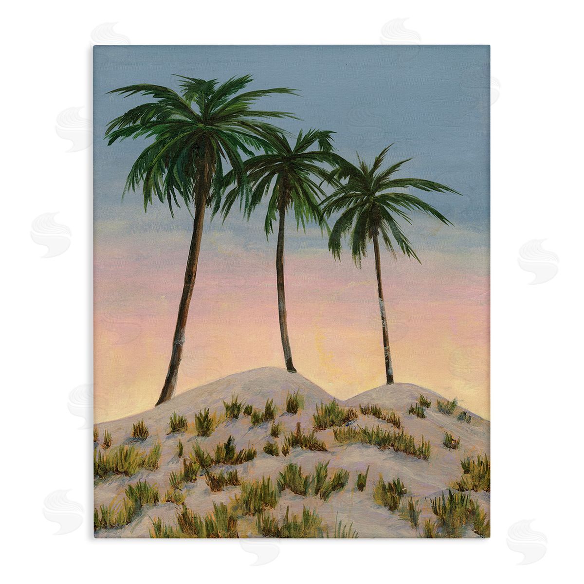 Michael Willett Palm Trees on Hill Canvas Wall Art Print