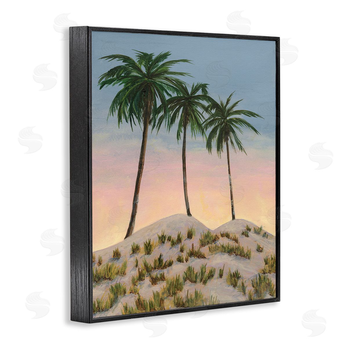 Michael Willett Palm Trees on Hill Black Framed Giclee Wall Art Print