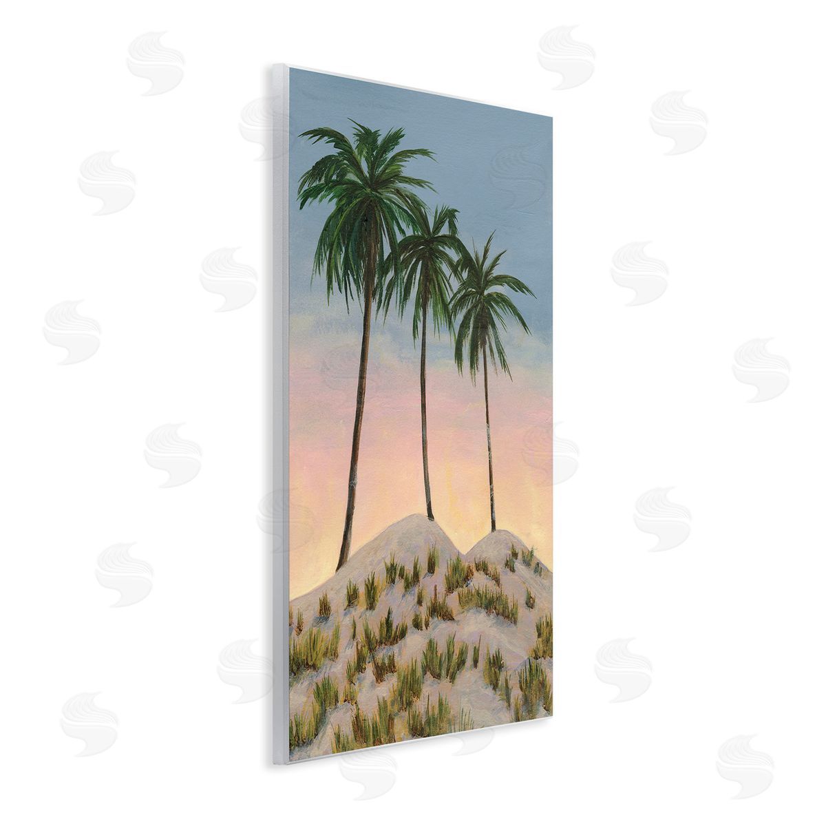 Michael Willett Palm Trees on Hill Wooden Wall Plaque Art Print